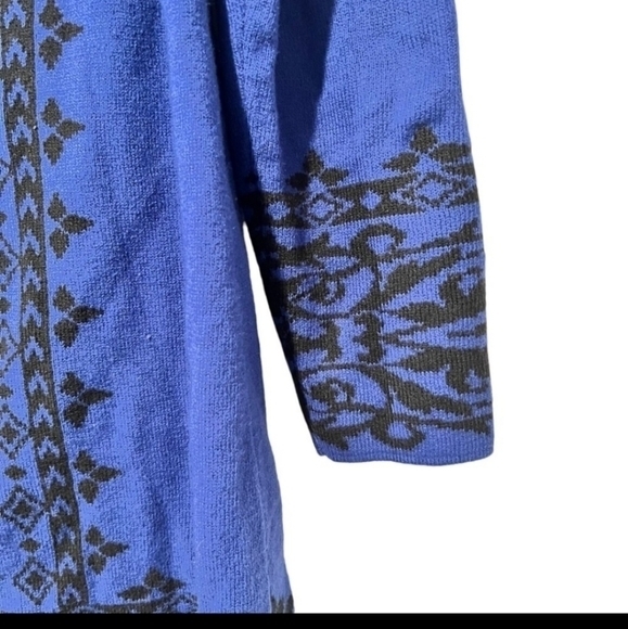 Susan Graver Women's Blue Black Button Front Cardigan Size Medium New With Tags - Picture 3 of 11